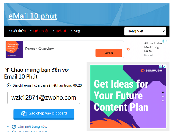 tạo email ảo