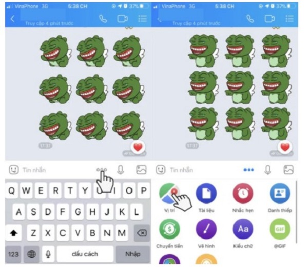 cách gửi định vị trên zalo iphone