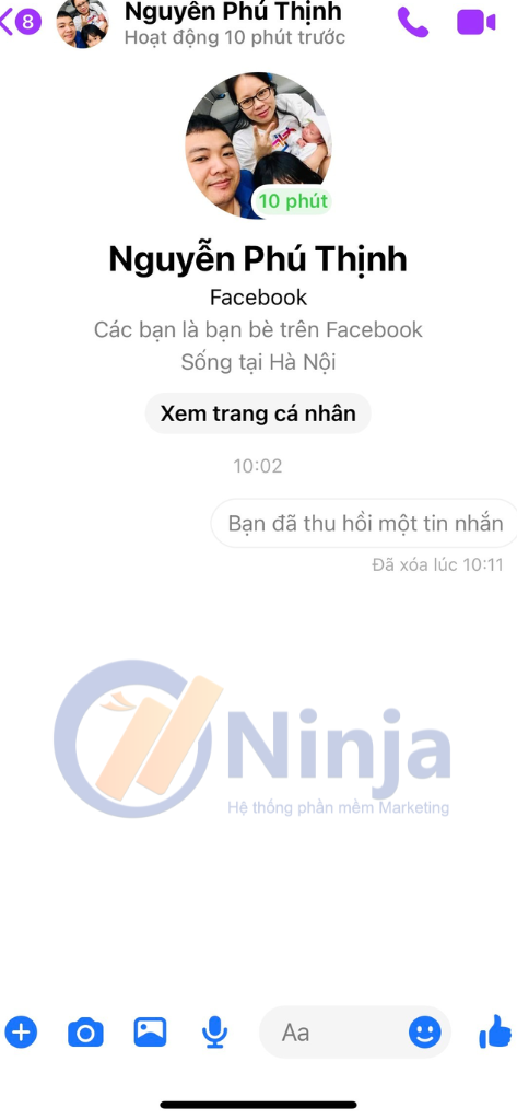 Hiển thị tin nhắn đã được thu hồi